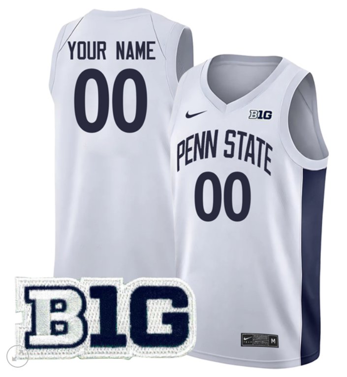 Custom Penn State Nittany Lions Jersey College Basketball Stiched Game White