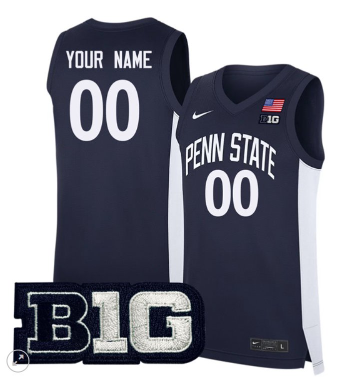 Custom Penn State Nittany Lions Jersey College Basketball Stiched Game Navy