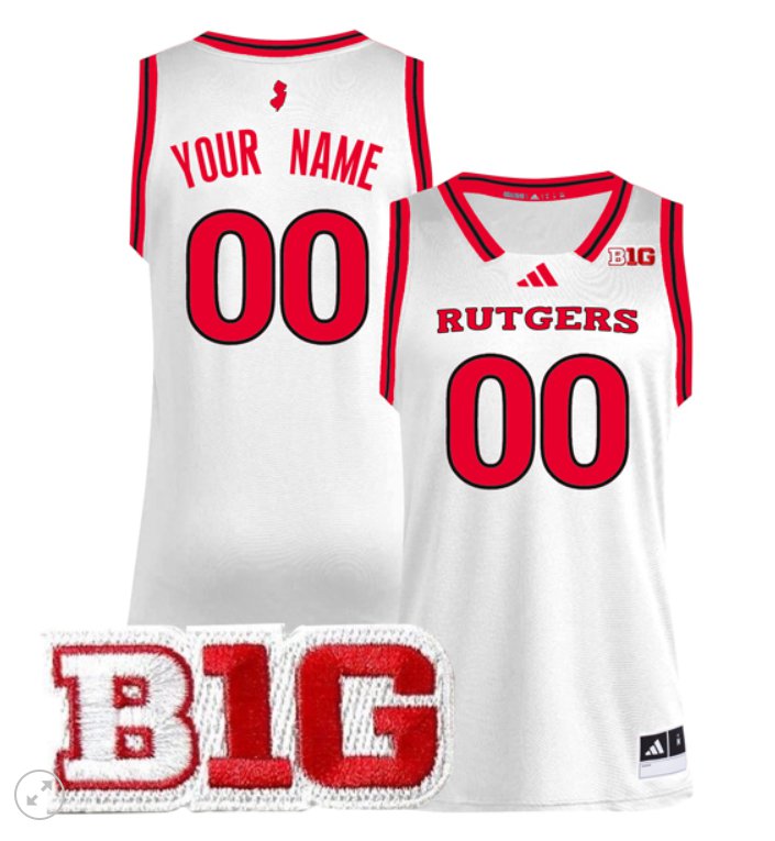 Custom Rutgers Scarlet Knights Jersey College Basketball Stiched Game White