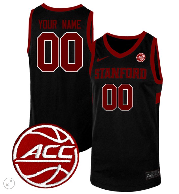Custom Stanford Cardinal Jersey College Basketball Stiched Game Black