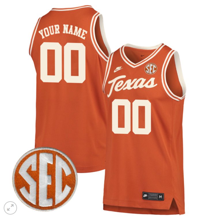 Custom Texas Longhorns Jersey College Basketball Stiched Retro Orange