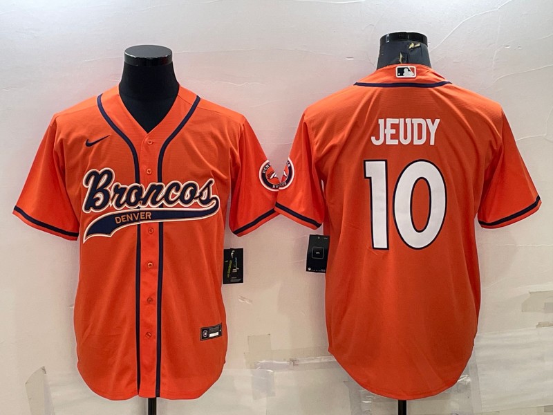 Men's & Women's & Youth Denver Broncos Active Player Custom Orange With Patch Cool Base Stitched Baseball Jersey