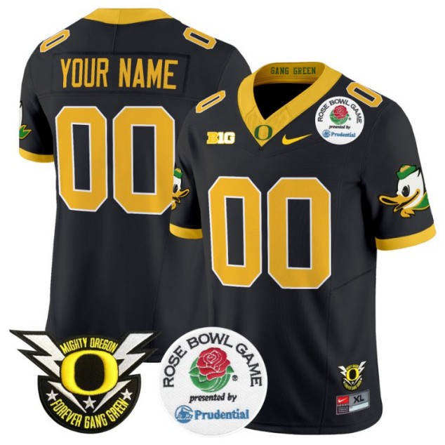 Custom Oregon Ducks Jersey 2025 Rose Bowl Nike FUSE Vapor Limited NCAA Football Stitched Black