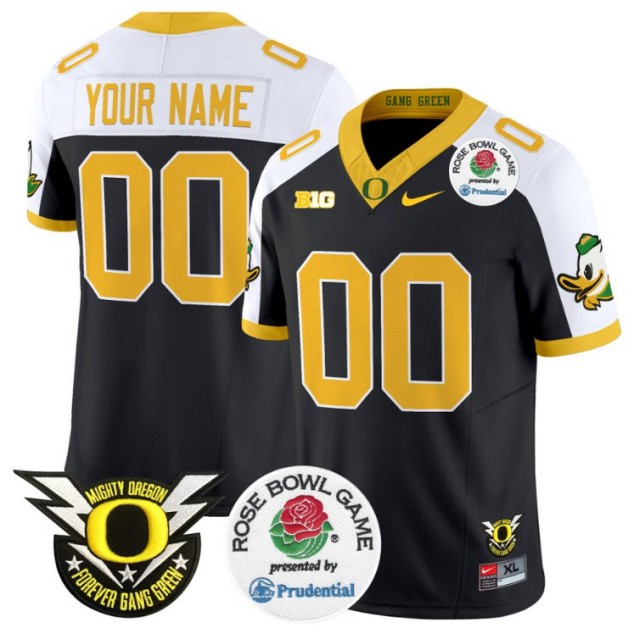 Custom Oregon Ducks Jersey 2025 Rose Bowl Nike FUSE Vapor Limited NCAA Football Stitched Black Alternate
