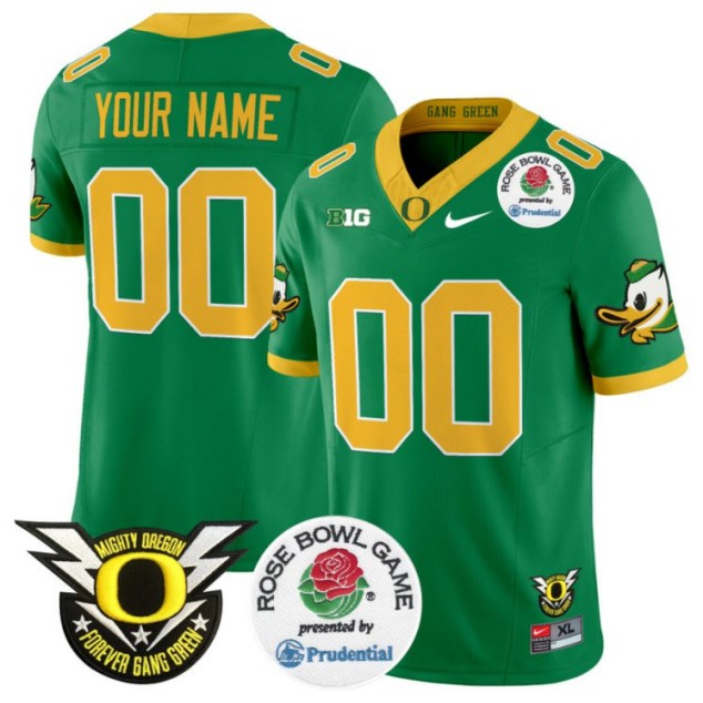 Custom Oregon Ducks Jersey 2025 Rose Bowl Nike FUSE Vapor Limited NCAA Football Stitched Green