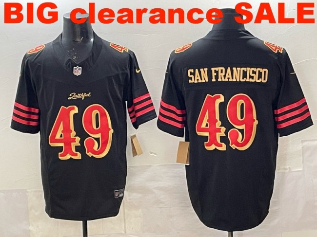 Clearance SALE Mens & Womens & Youth San Francisco 49ers #49 San Francisco 2025 “Rivalries” F.U.S.E. Stitched Limited Jersey Black