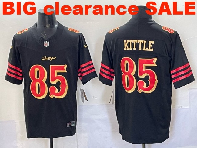Clearance SALE Mens & Womens & Youth San Francisco 49ers #85 George Kittle 2025 “Rivalries” F.U.S.E. Stitched Limited Jersey Black