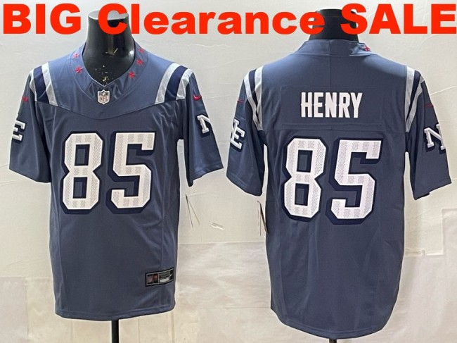 Clearance SALE Mens & Womens & Youth New England Patriots #85 Hunter Henry 2025 “Rivalries” F.U.S.E. Stitched Jersey Storm Blue