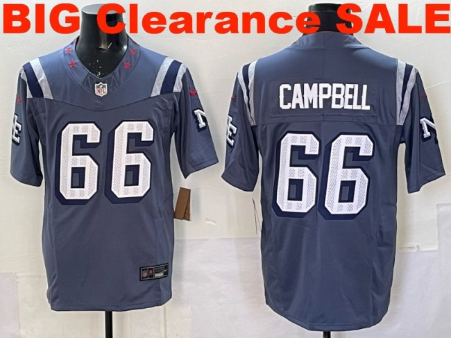 Clearance SALE Mens & Womens & Youth New England Patriots #66 Will Campbell 2025 “Rivalries” F.U.S.E. Stitched Jersey Storm Blue