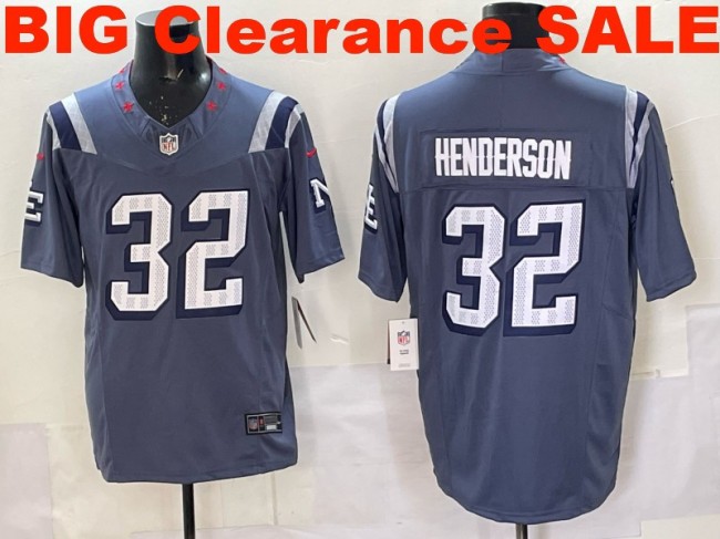 Clearance SALE Mens & Womens & Youth New England Patriots #32 TreVeyon Henderson 2025 “Rivalries” F.U.S.E. Stitched Jersey Storm Blue