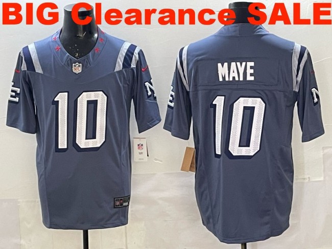 Clearance SALE Mens & Womens & Youth New England Patriots #10 Drake Maye 2025 “Rivalries” F.U.S.E. Stitched Jersey Storm Blue