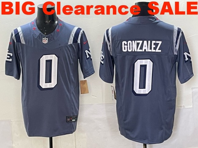 Clearance SALE Mens & Womens & Youth New England Patriots #0 Christian Gonzalez 2025 “Rivalries” F.U.S.E. Stitched Jersey Storm Blue