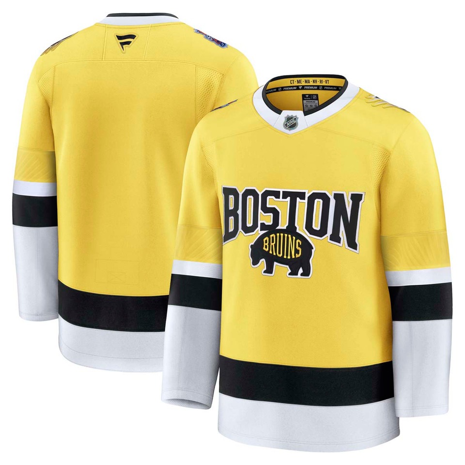 Men's Boston Bruins Blank Yellow 2026 Stadium Series Stitched Jersey