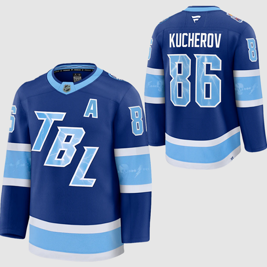 Men's Tampa Bay Lightning #86 Nikita Kucherov Blue 2026 Stadium Series Stitched Jersey