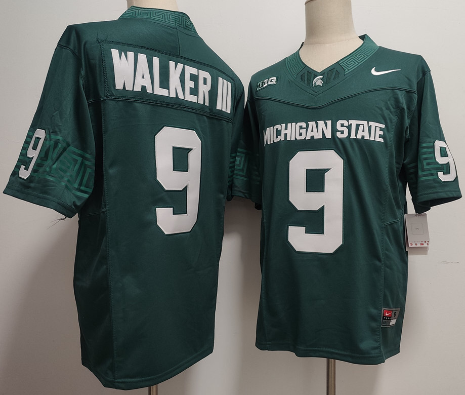 Men's Michigan State Spartans #9 Kenneth Walker III Green F.U.S.E. Vapor Limited Stitched Football Jersey