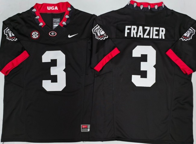 Men's Georgia Bulldogs #3 Nate Frazier Black F.U.S.E. 2025 Nike Stitched Football Jersey