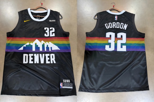 Men's Denver Nuggets #32 Aaron Gordon Black 2025 City Edition Stitched Basketball Jersey
