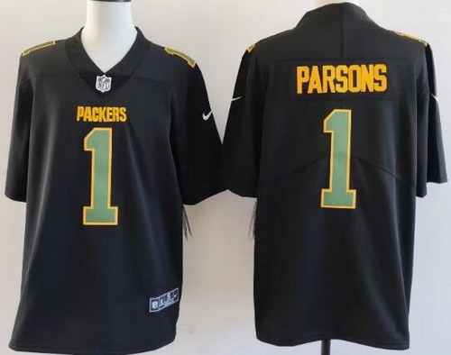 Men's Green Bay Packers #1 Micah Parsons Black Fashion Vapor Untouchable Limited Stitched Jersey