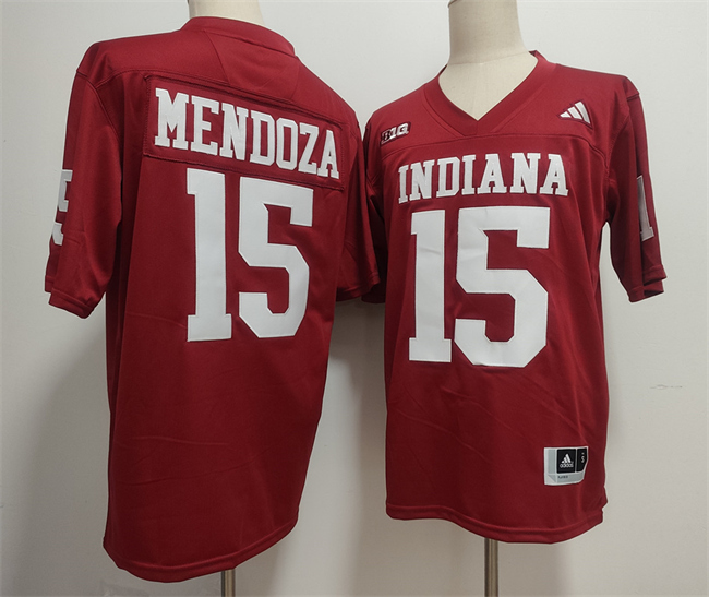 Men's Indiana Hoosiers #15 Fernando Mendoza Red Stitched Football Jerseys