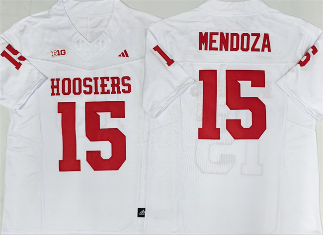 Men's Indiana Hoosiers #15 Fernando Mendoza White Stitched Football Jersey
