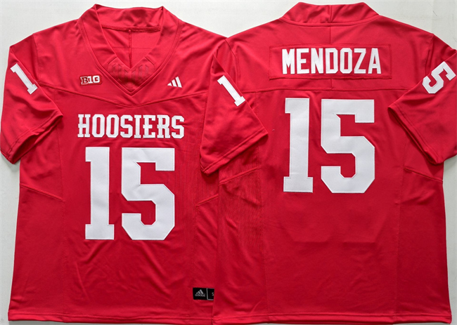 Men's Indiana Hoosiers #15 Fernando Mendoza Red Stitched Football Jersey