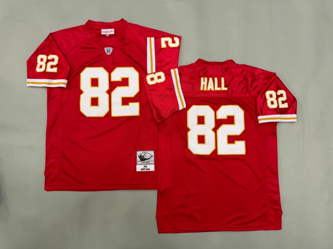 Men's Kansas City Chiefs #82 Dante Hall Red 'MN' 2002 Throwback Stitched Jersey
