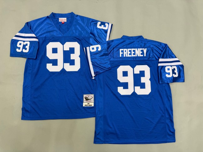 Men's Indianapolis Colts #93 Dwight Freeney Blue 'MN' 2006 Throwback Stitched Jersey