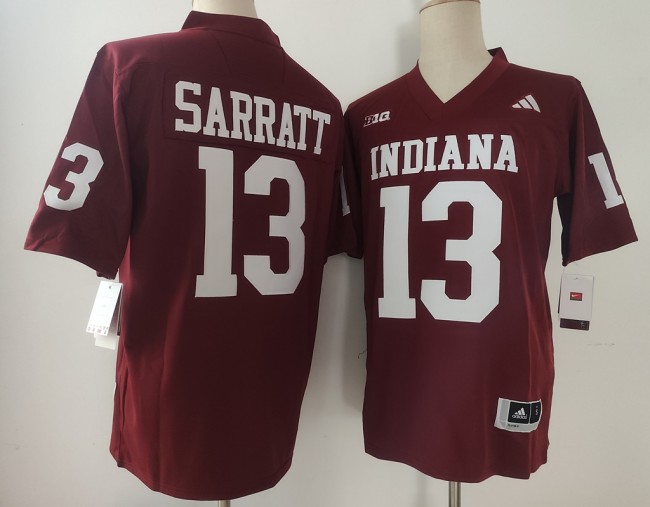 Men's Indiana Hoosiers #13 Elijah Sarratt Red Stitched Football Jersey