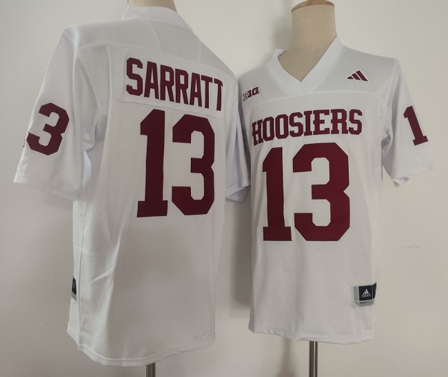Men's Indiana Hoosiers #13 Elijah Sarratt White Stitched Football Jersey