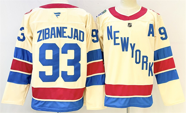 Men's New York Rangers #93 Mika Zibanejad Beige 2025-26 Winter Classic With A Patch Stitched Hockey