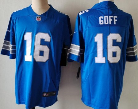 Men's Detroit Lions #16 Jared Goff Limited Blue Vapor Jersey