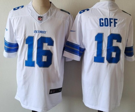 Men's Detroit Lions #16 Jared Goff Limited White 2024 Vapor Jersey