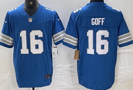 Men's Detroit Lions #16 Jared Goff Limited Blue 2024 FUSE Vapor Jersey