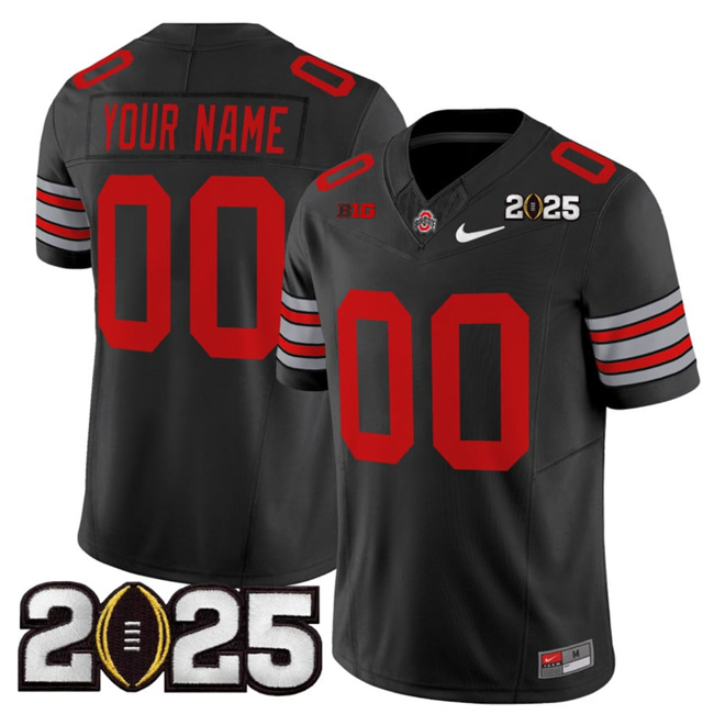 Custom Active Player Ohio State Buckeyes Black 2025 CFP Final Patch F.U.S.E. Vapor Limited Stitched Football Jersey