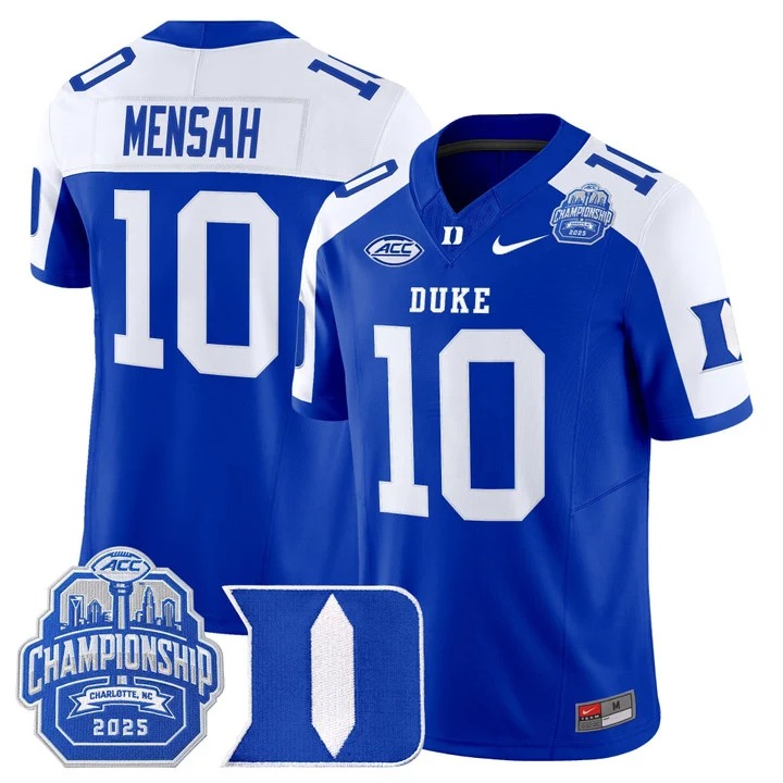 Men's & Women's & Youth Duke Blue Devils #10 2025 ACC Championship F.U.S.E. Vapor Limited Stitched football Jersey Royal Alternate