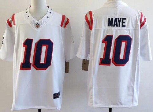 Youth New England Patriots #10 Drake Maye Limited White Rivalries Fashion Nike FUSE Vapor Stitched Jersey