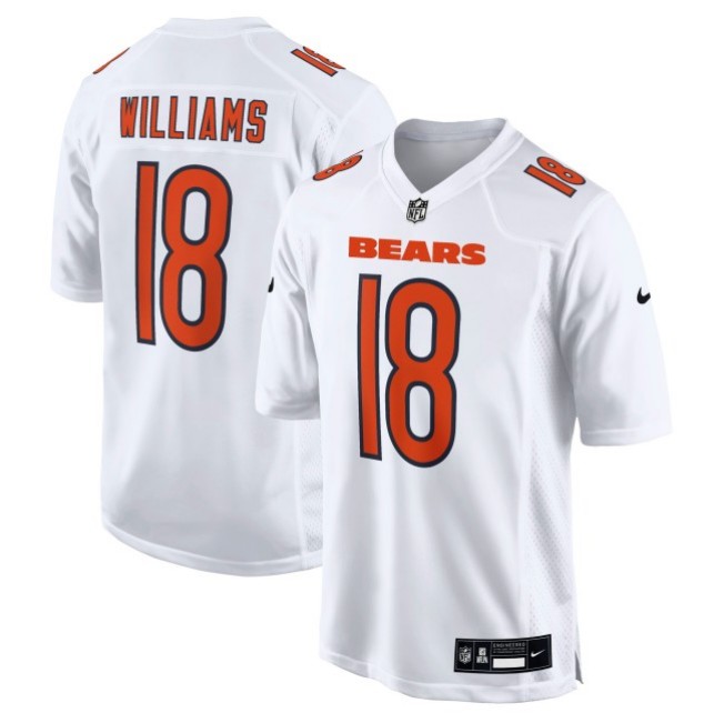 Men's & Women's & Youth Chicago Bears #18 Caleb Williams Tundra White Nike Fashion Stitched Game Jersey