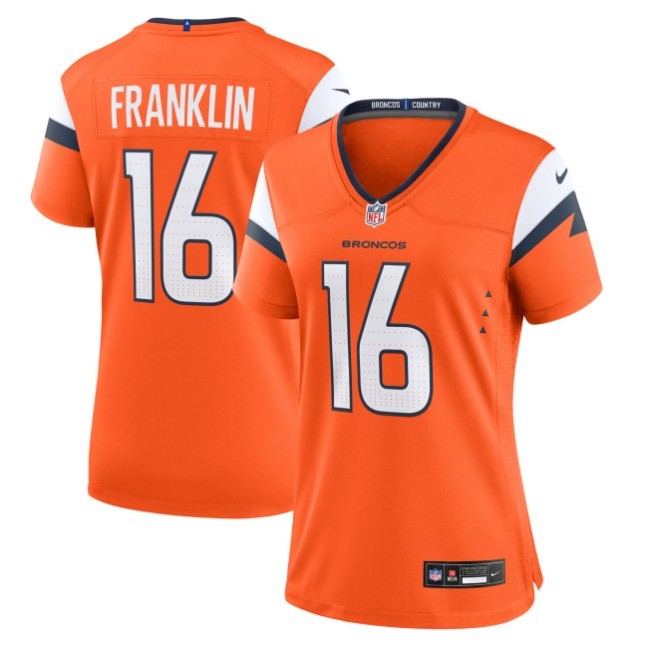 Women's Denver Broncos #16 Troy Franklin Orange Nike Team Stitched Game Jersey