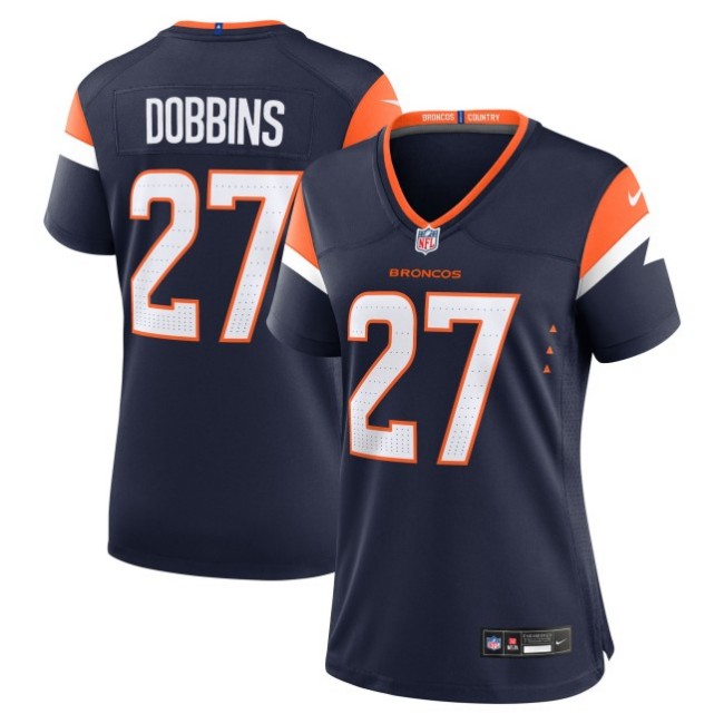 Youth Denver Broncos #27 J.K. Dobbins Navy Nike Team Stitched Game Jersey