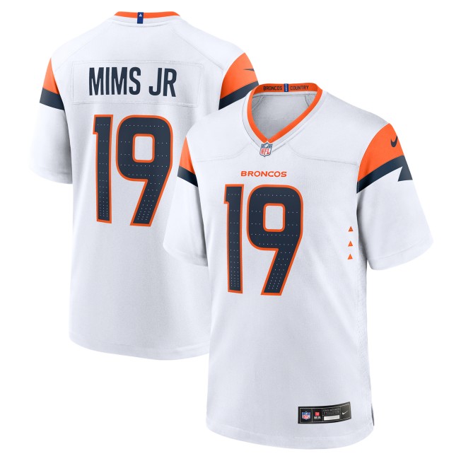 Men's Denver Broncos #19 Marvin Mims Jr White Nike Stitched Game Jersey