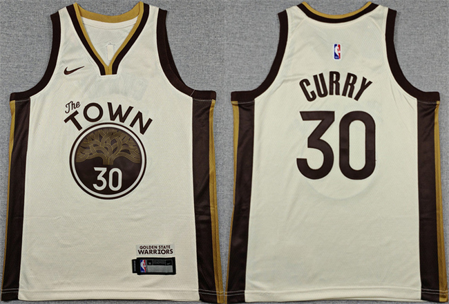 Youth Golden State Warriors #30 Stephen Curry Cream 2025 City Edition Swingman Stitched Basketball Jersey