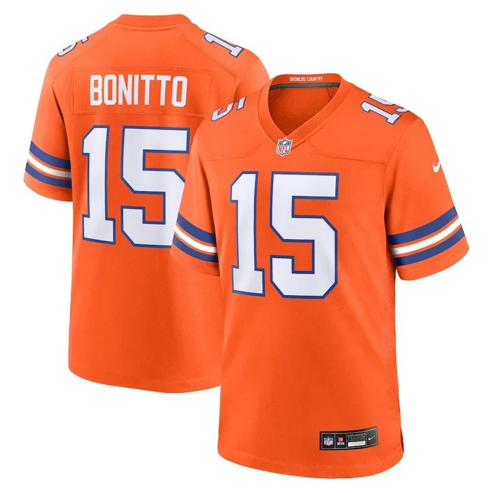 Men's & Women's & Youth Denver Broncos #15 Nik Bonitto Orange Throwback Stitched Limited Jersey