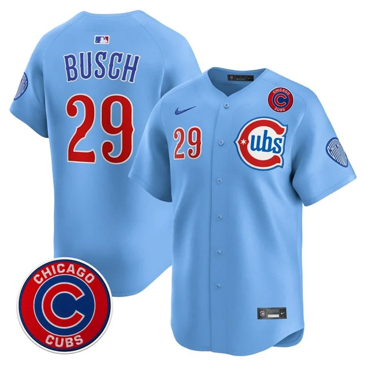 Men's & Women's & Youth Chicago Cubs #29 Michael Busch Blue With Patch Limited Stitched Jersey