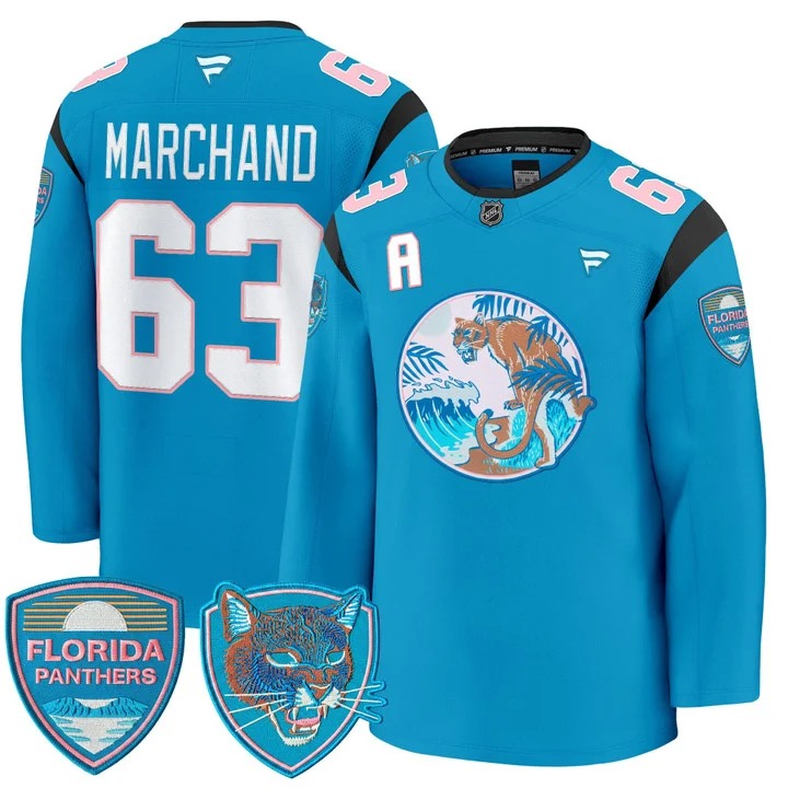 Men's & Women's & Youth Florida Panthers #63 Brad Marchand ‘SoFlo Night Edition’ Premium Stitched Jersey