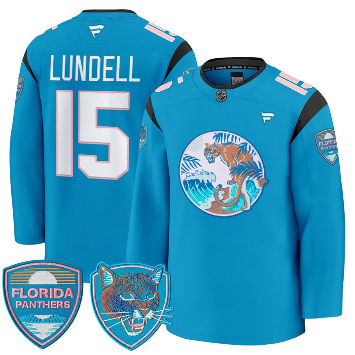 Men's & Women's & Youth Florida Panthers #15 Anton Lundell ‘SoFlo Night Edition’ Premium Stitched Jersey
