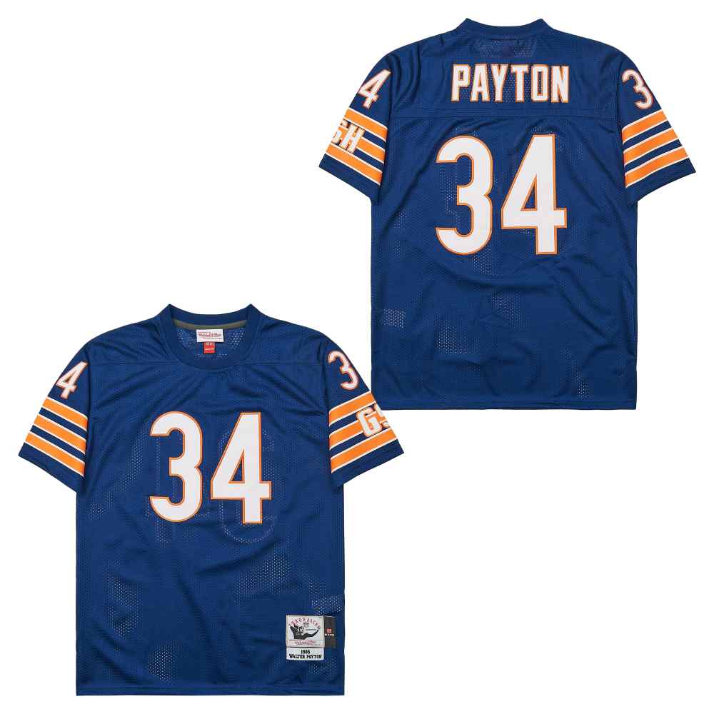 Men's Chicago Bears #34 Walter Payton Navy 1985 Throwback Mesh Jersey