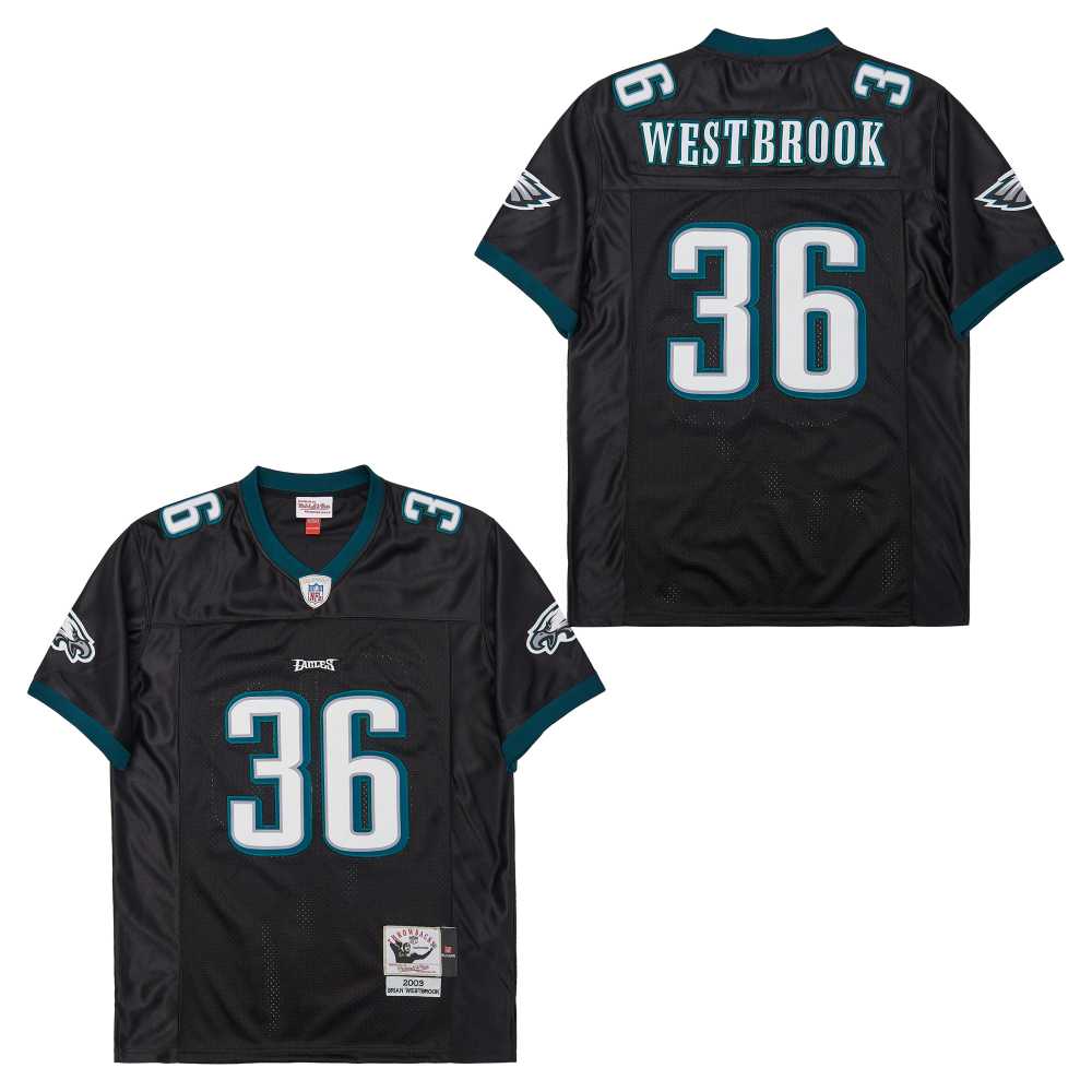 Men's Philadelphia Eagles #36 Brian Westbrook Black 2003 Throwback Jersey