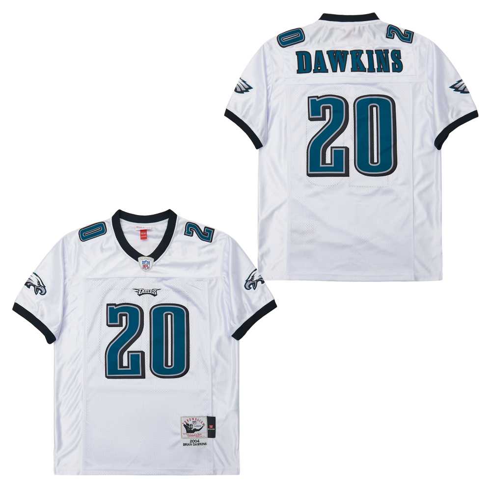 Men's Philadelphia Eagles #20 Brian Dawkins White 2004 Throwback Jersey