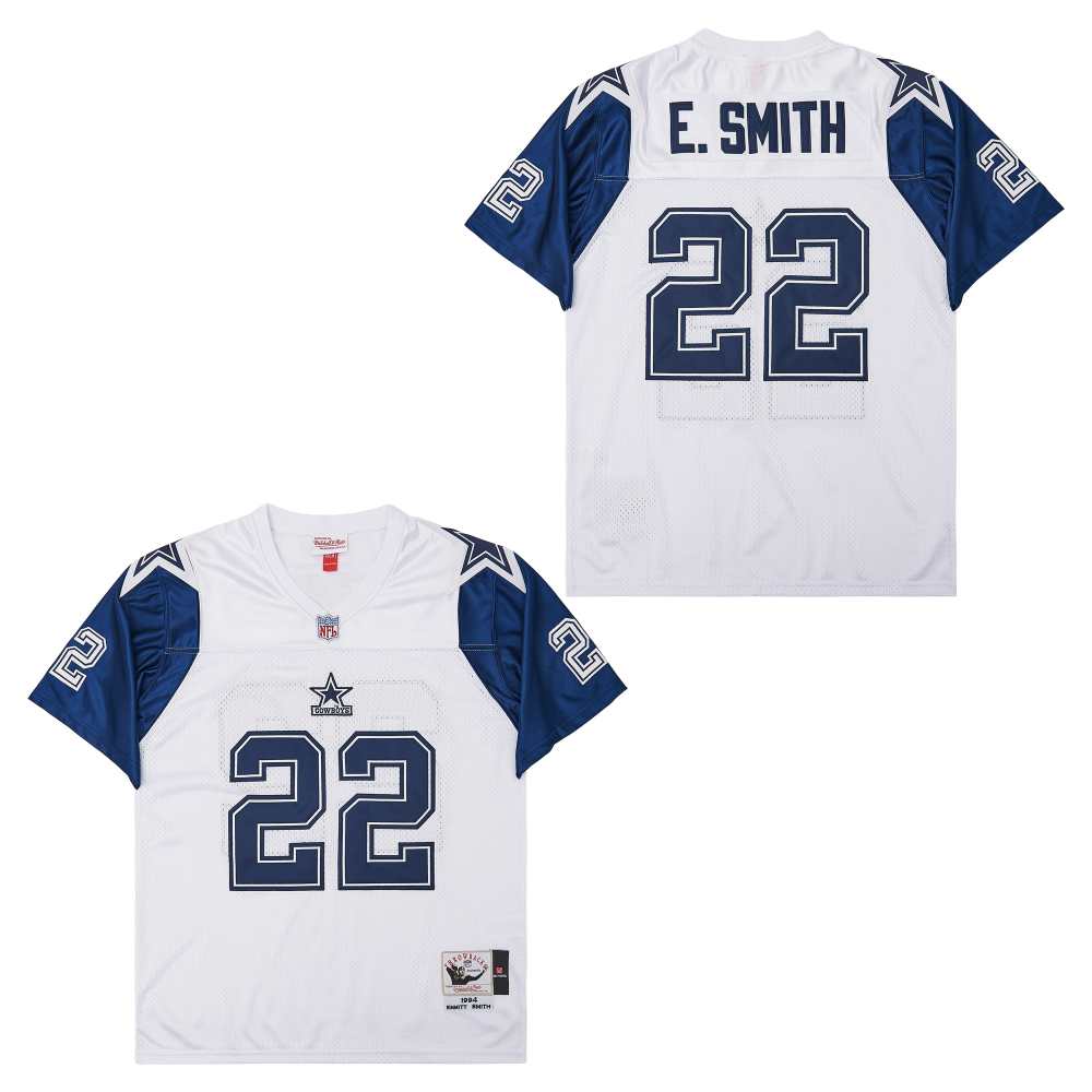 Men's Dallas Cowboys #22 Emmitt Smith White 1994 Throwback Jersey