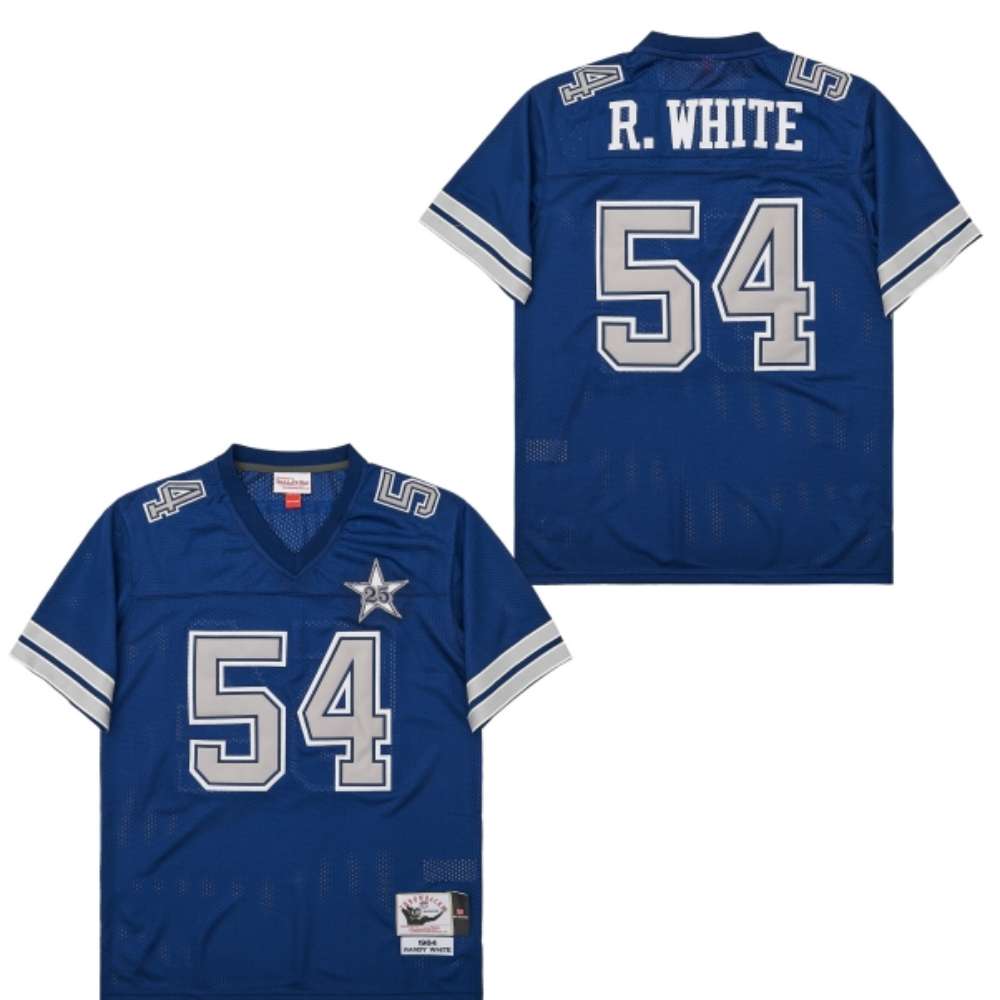 Men's Dallas Cowboys #54 Randy White Navy 1984 25th Throwback Jersey